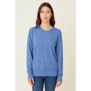 SAINT ART Crewneck Extra Fine Merino Sweater Blue Small
